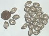 25 14mm Crystal Wavy Leaf Beads with Gold